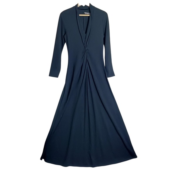 Soft Surroundings Dresses & Skirts - Soft Surroundings Black Twist Front Jersey Maxi Dress 2DP97 Small Long Sleeve
